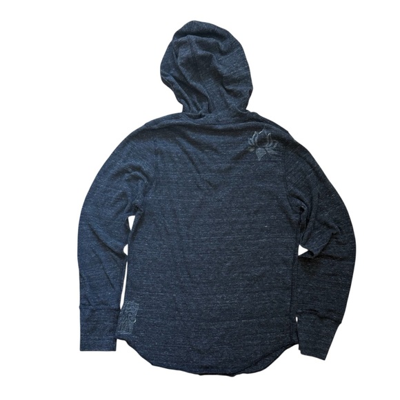 Alternative Earth Painted Vintage‎ Grey Buddha Hooded Long Sleeve T-Shirt XS - Picture 3 of 7